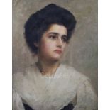 Charles Sims, R.A., R.W.S., (1873-1928)oil on canvasPortrait of Mrs Agnes Helen Sims, nee