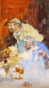 Sir Frank Brangwyn (1867-1956)watercolour'Men at bar'monogrammed13 x 7.5in.