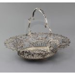 A George III pierced silver oval epergne basket, by Vere & Lutwyche, engraved with the Heneage