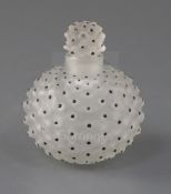 A R. Lalique cactus pattern scent bottle and stopper, etched mark Royal Dutch Mail Rotterdam