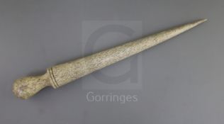 A 19th century whale bone sailor's fid, 16in.