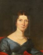 Attributed to Josiah Slater (Irish, 1781-1847)oil on mill boardPortrait of Kitty Pakeham, Daughter