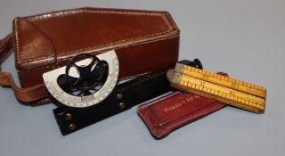 An Architect gauge and ruler, cased