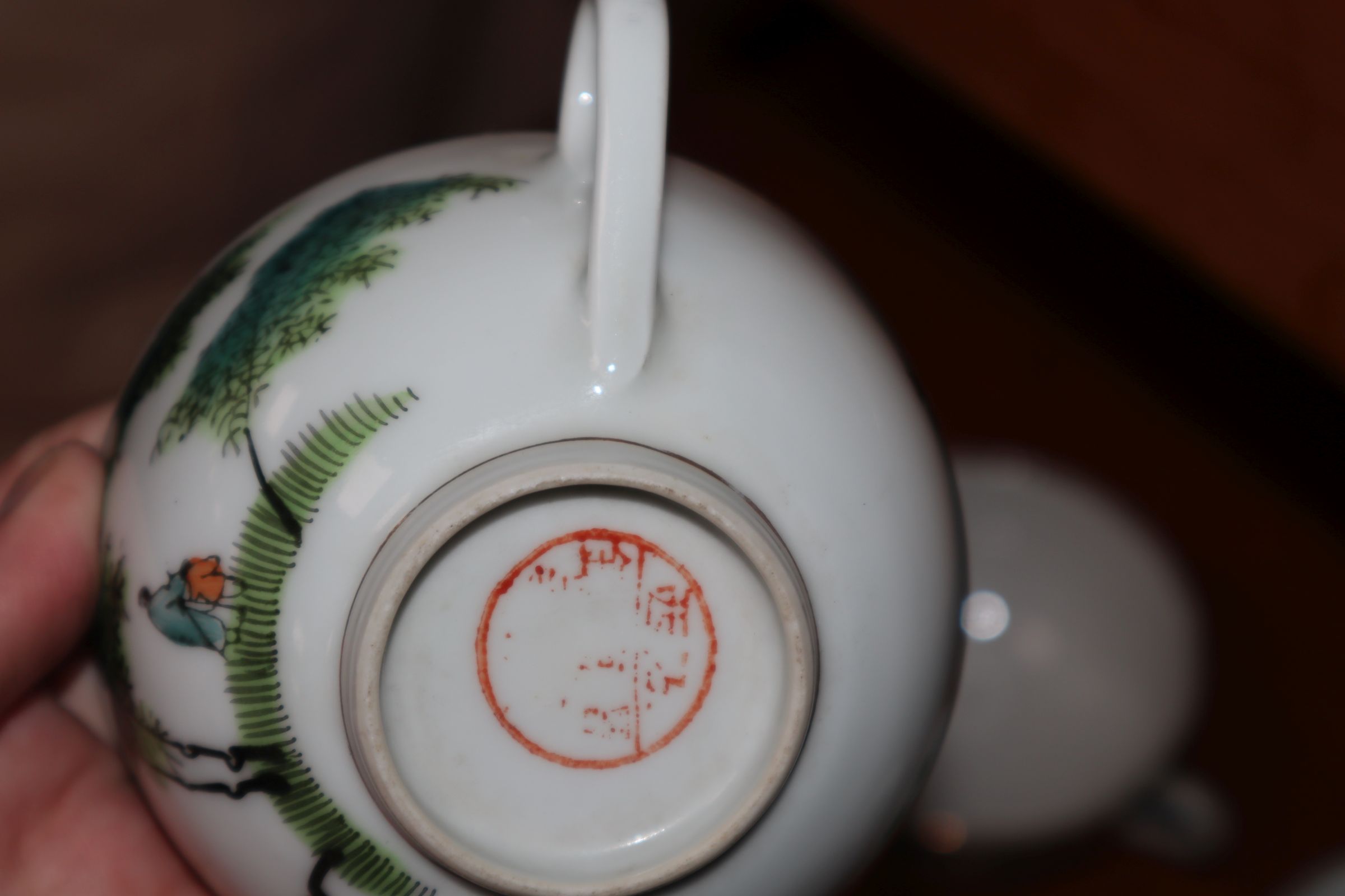 A set of Chinese Republic period porcelain tea and rice bowls and saucers - Image 3 of 7