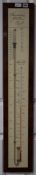 A modern 'Admiral Fitzroy' barometer by Toricelli, in walnut frame H.104cm