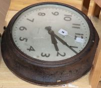 A Smith's metal framed mains electric wall clock diameter 60cm