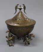 A 19th century South East Asian bronze incense censer