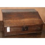 An oak bible box W.56cm