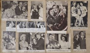 Three albums of 1930-50s film star photographs, some signed and facsimile autographed and a scrap