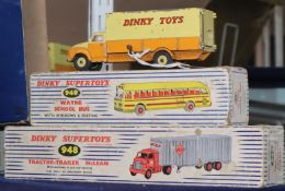 Dinky Supertoys Wayne School Bus 949 A tractor trailer Mclean 948 (boxed) and a Dinky Supertoys