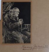 Harry Furniss (1854-1925), two pen and ink sketches, Fagin and one other figure, 8 x 5.5cm and 9 x