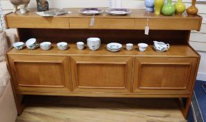 A H McIntosh & Co Ltd three drawer and three door teak sideboard W.170cm