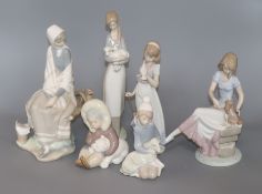 Six Lladro figures