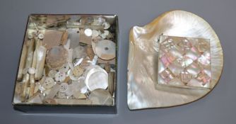 A quantity of assorted mother of pearl pieces