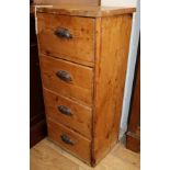A small Victorian four drawer pine chest Height 80cm