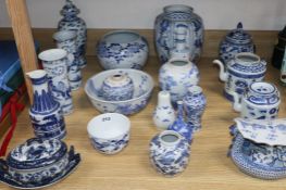 A group of 19th / 20th century Chinese and Japanese blue and white porcelain