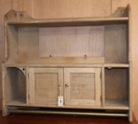A Victorian bleached oak wall cabinet W.92cm