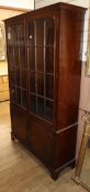 A Queen Anne style walnut display cabinet W.110cm