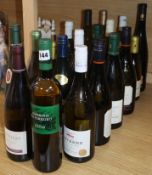 Eighteen assorted bottles of white wine including Chablis, Sauteries, Saint Veran and two half