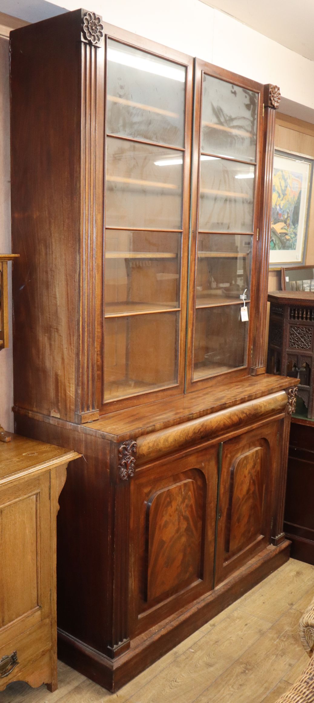 A Victorian mahogany library bookcase W.138cm - Image 2 of 2