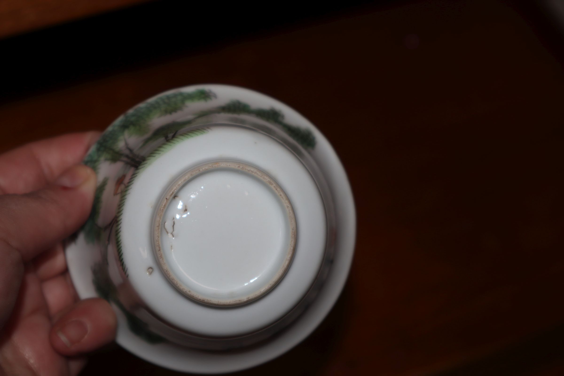A set of Chinese Republic period porcelain tea and rice bowls and saucers - Image 6 of 7