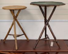 Two late Victorian bamboo occasional tables Largest 53cm wide
