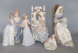 Six Lladro figures tallest 28.5cm