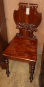 A Victorian mahogany hall chair