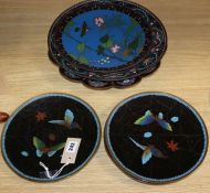 A group of Japanese cloisonne enamel dishes