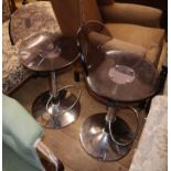A pair of contemporary Danish design perspex and chrome bar stools