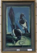 Stuart Maxwell Armfield (1916-1999) oil on board, 'The Thieving Magpies', signed, 50 x 30cm