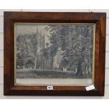 Skelton after Mackenzie, rosewood framed engraving, Merton College Chapel from the Grove, 35 x