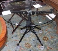 A Norman Foster for Tecno 'Nomos' circular glass top table, W.90cm