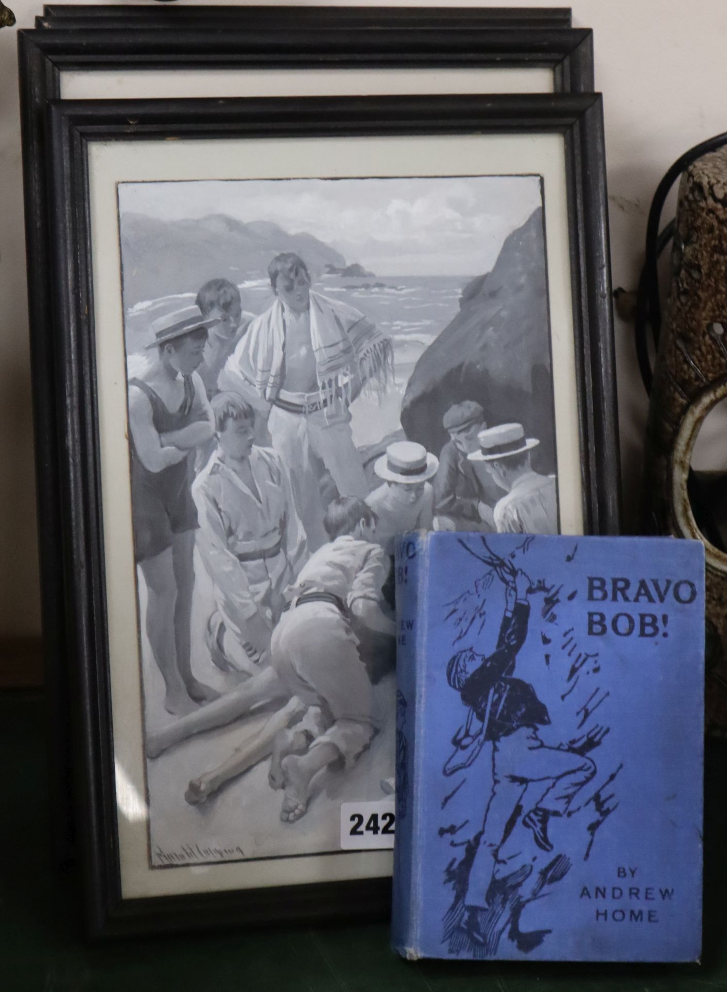 Harold Copping (1863-1932). A set of six en grisaille illustrations for the book "Bravo Bob", (