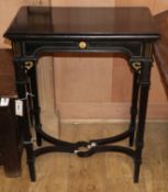 A late Victorian ebonised side table W.61cm