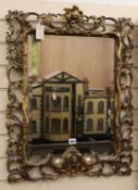 An Italian style rectangular gilt framed wall mirror Height 78cm