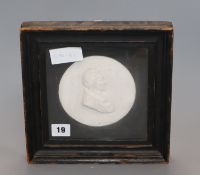 A George IV plaster portrait plaque of Johann Heinrich Pestalozzi (1746-1827) by Del Vecchio,