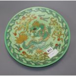 A Charlotte Rhead charger decorated with a dragon diameter 32cm