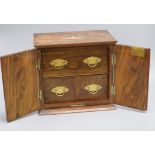 An Edwardian inlaid walnut jewellery casket height 25cm