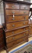 A George III mahogany chest on chest W.110cm