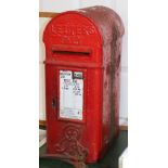 A rare Edward VII post box with brackets and key height 50.5cm