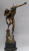 A bronze figure of Hermes height 55.5cm
