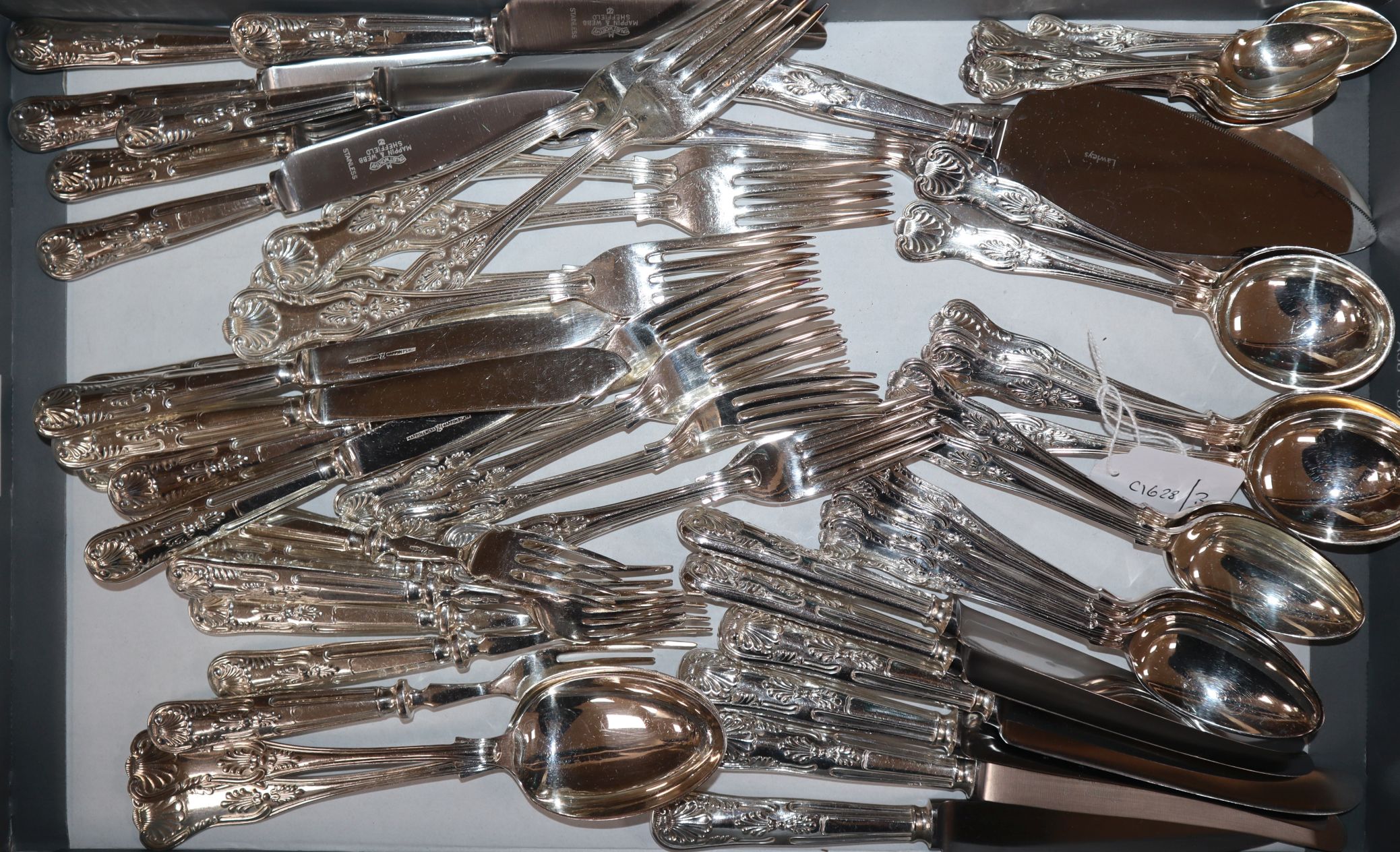 A Kings pattern silver plated canteen of cutlery by Mappin & Webb