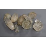 A group of Indian carved rock crystal segments