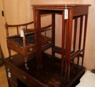 A Regency Canterbury (in need of restoration), Edwardian nest of tables and a Sutherland table