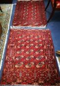 Two Bokhara rugs 110 x 88cm and 118 x 85cm