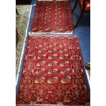 Two Bokhara rugs 110 x 88cm and 118 x 85cm