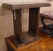 An Art Deco mahogany occasional table W.62cm