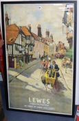 A framed Lewes British Railways poster