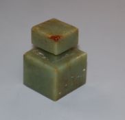 A Chinese hardstone seal H.4cm